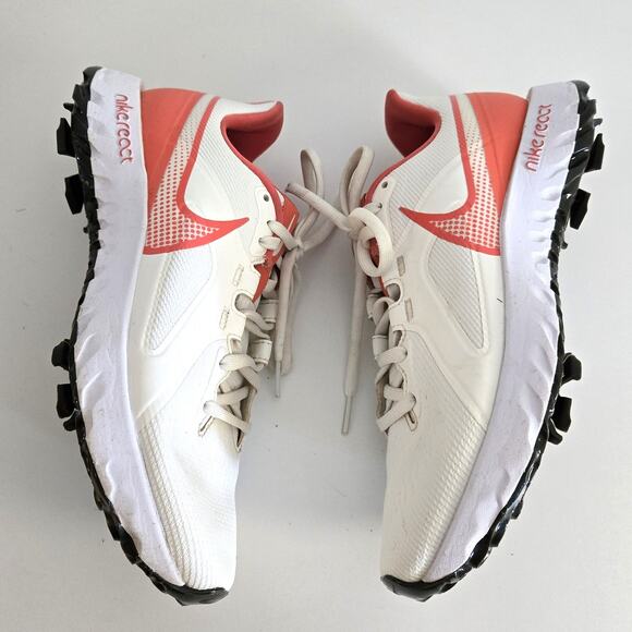 Nike React Infinity Pro Golf Shoes – White/Coral – Men’s Size 7 - Picture 1 of 7